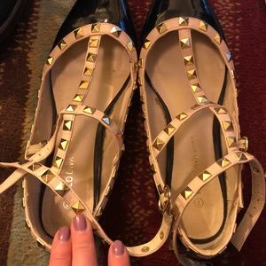 Studded Pointy Toe Flats